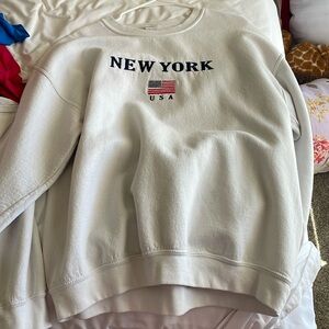 New York sweatshirt white oversized